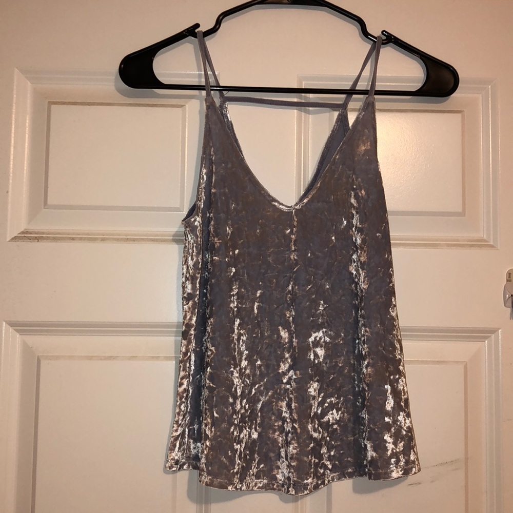 American Eagle Blue/gray velvet tank top